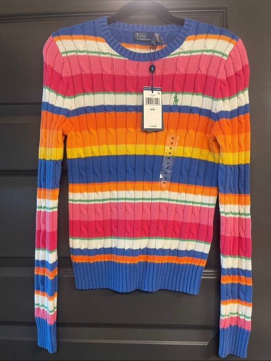 Polo Ralph Lauren Sweaters - Polo by Ralph Lauren Multicolor Striped Cable-Knit Crewneck Sweater